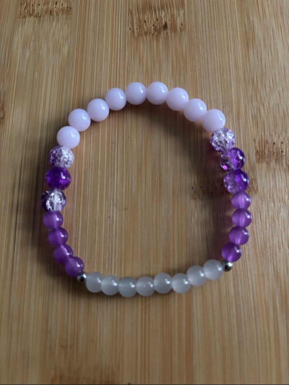 Hues of Purple Beaded Stretch Bracelet